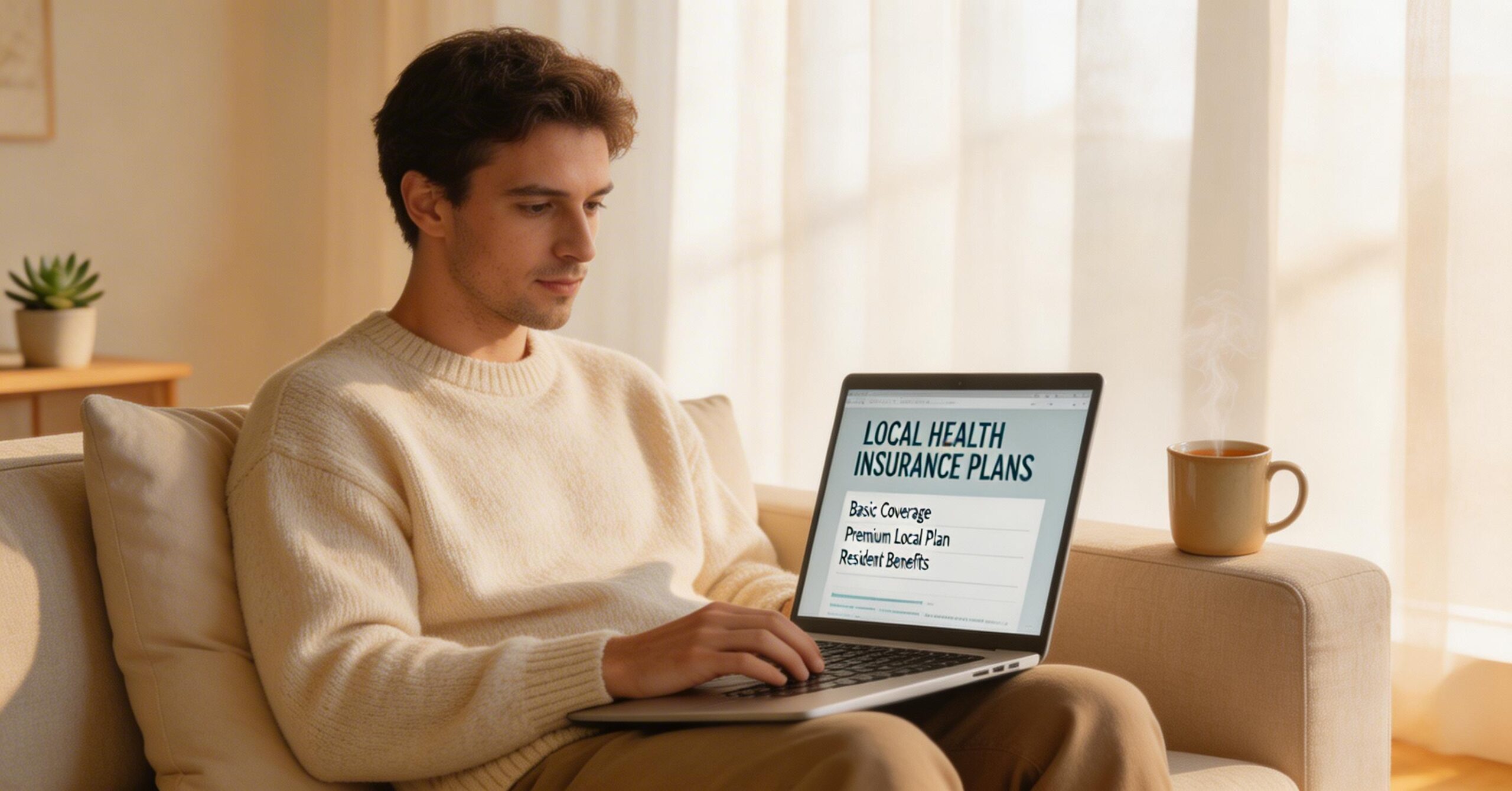 Expat reviewing local insurance plans