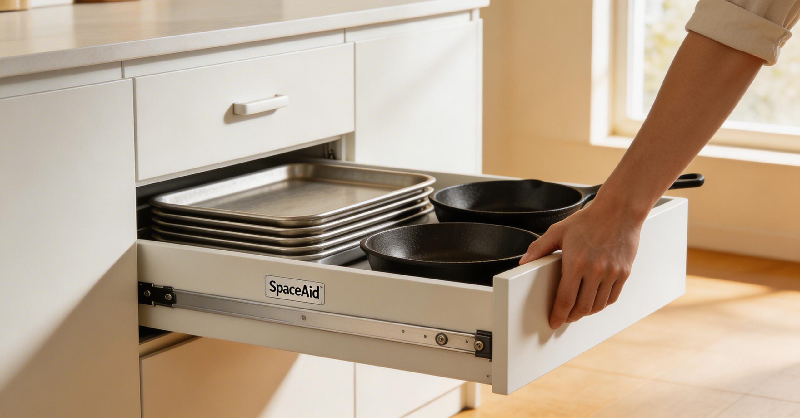 spaceaid pull out cabinet drawer in kitchen