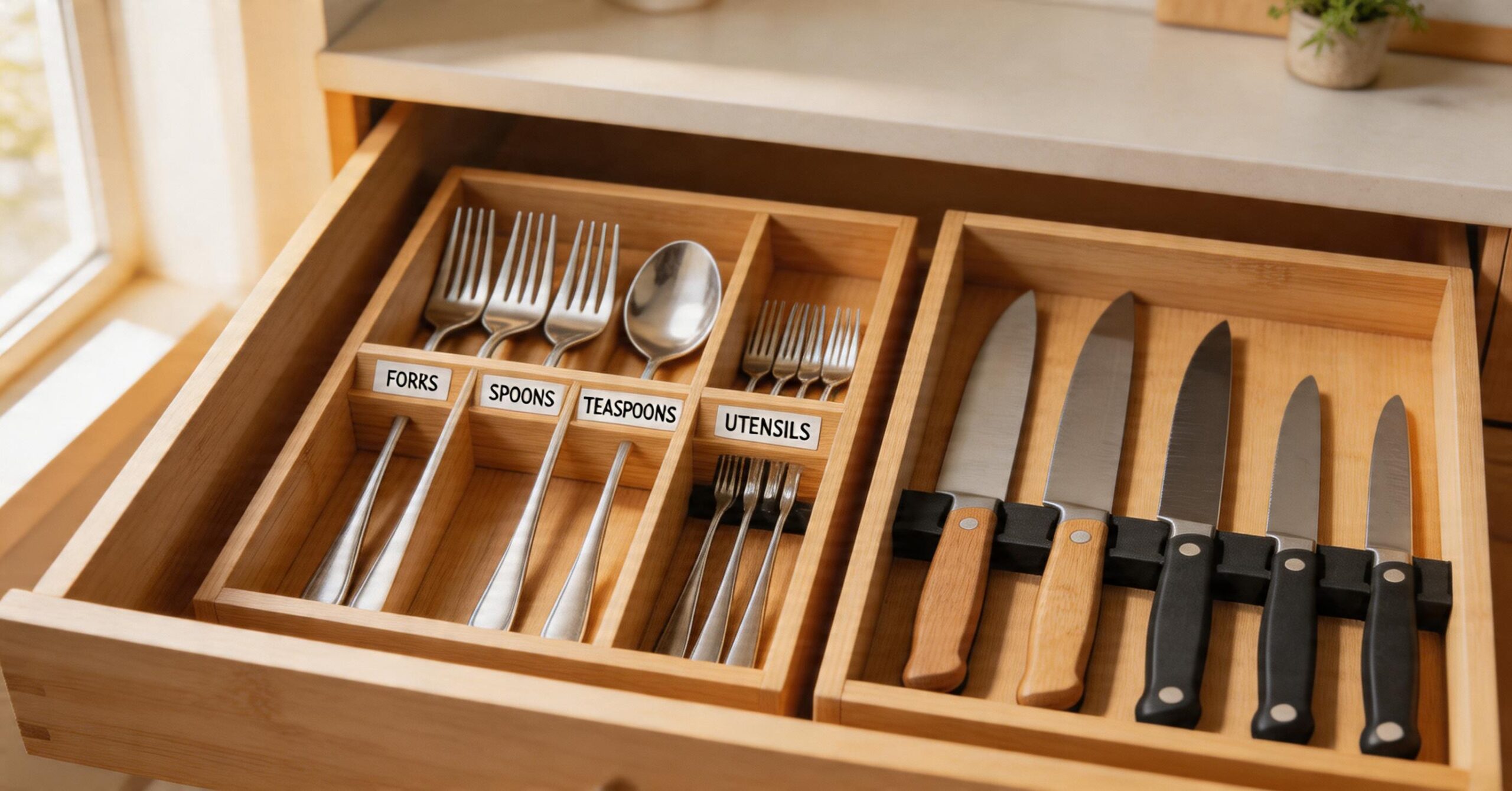 spaceaid silverware knife drawer organizers