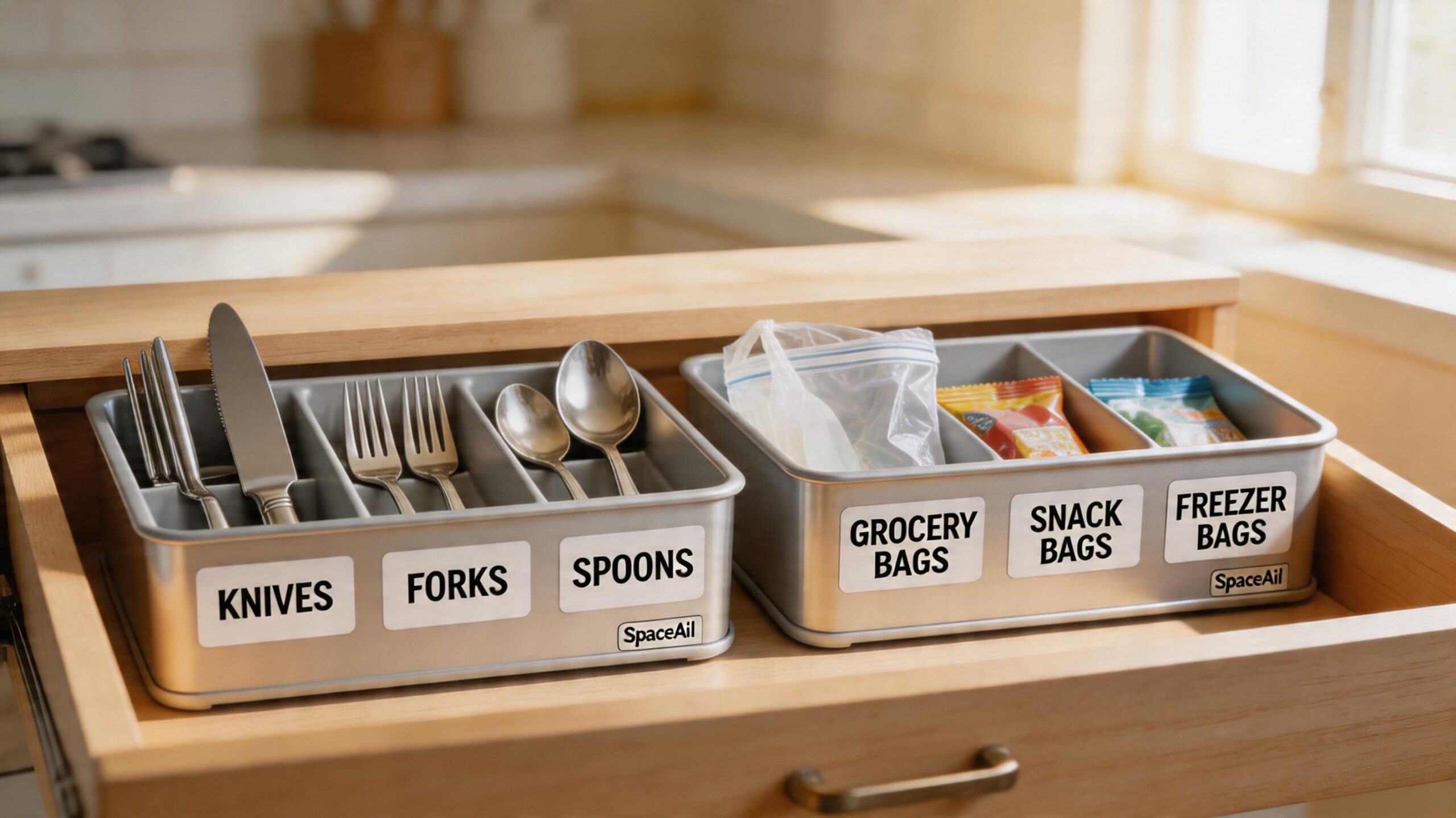 spaceaid organizer labels close up