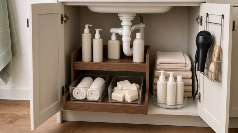 How to Organize Under Bathroom Sink Cabinets: 9 Easy Steps